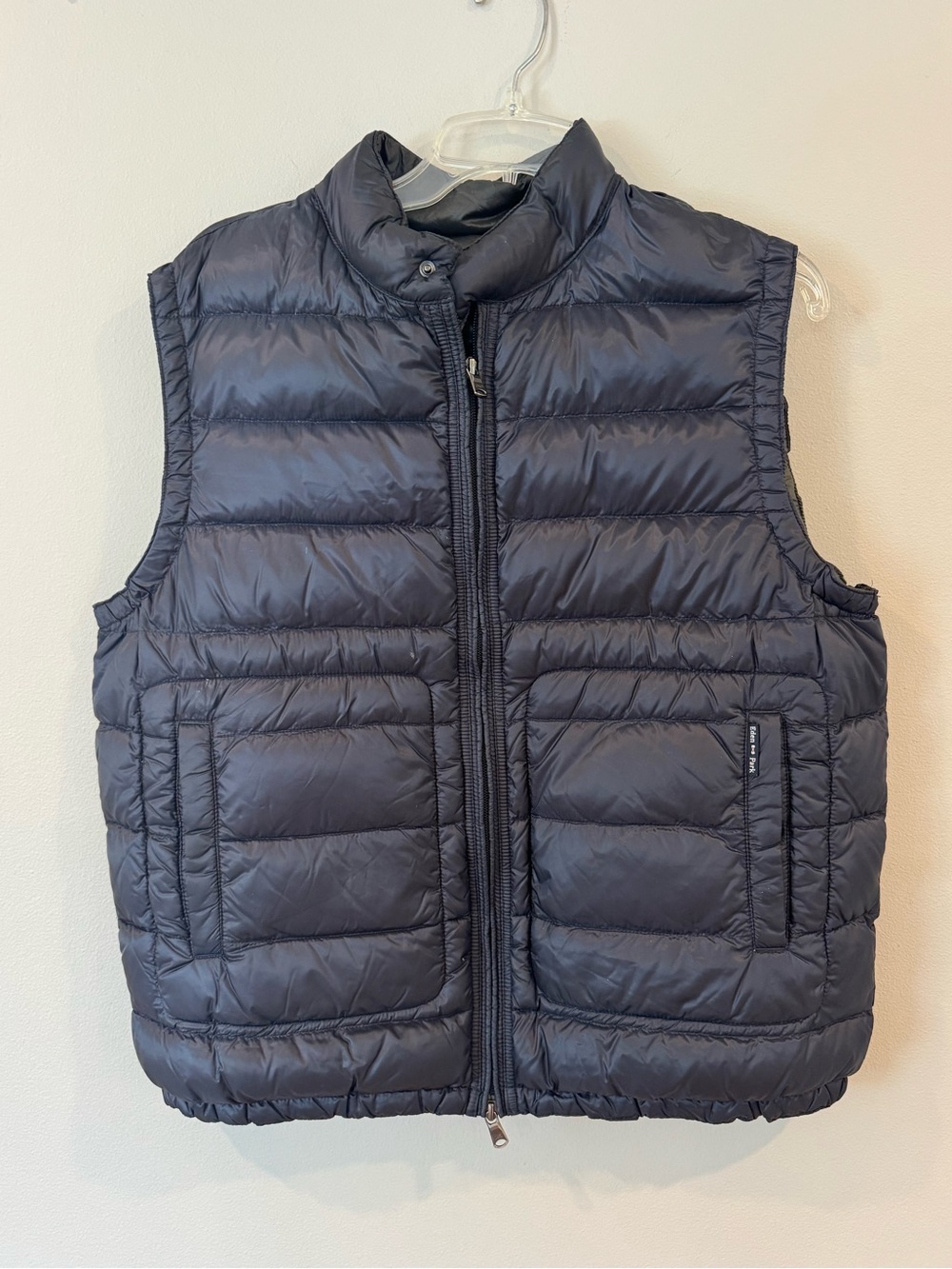 Eden Park Black Sleeveless Down Jacket Vest Size Large Water Repellent $260